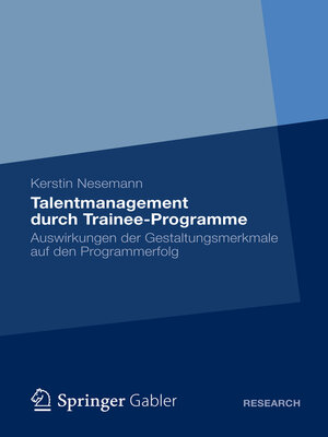 cover image of Talentmanagement durch Trainee-Programme